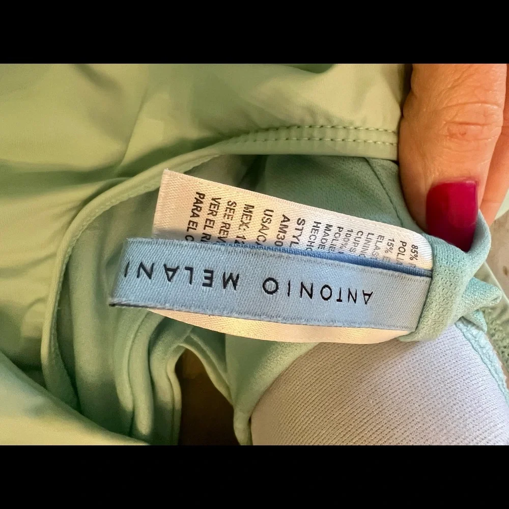 Antoni Melani Bandeau style, One piece turquoise Swimsuit Size 12 - Picture 4 of 6